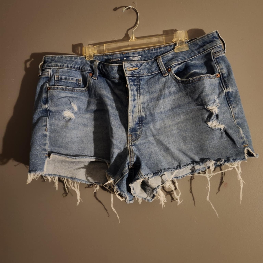 Old Navy Light Blue Distressed Denim Cutoff Shorts